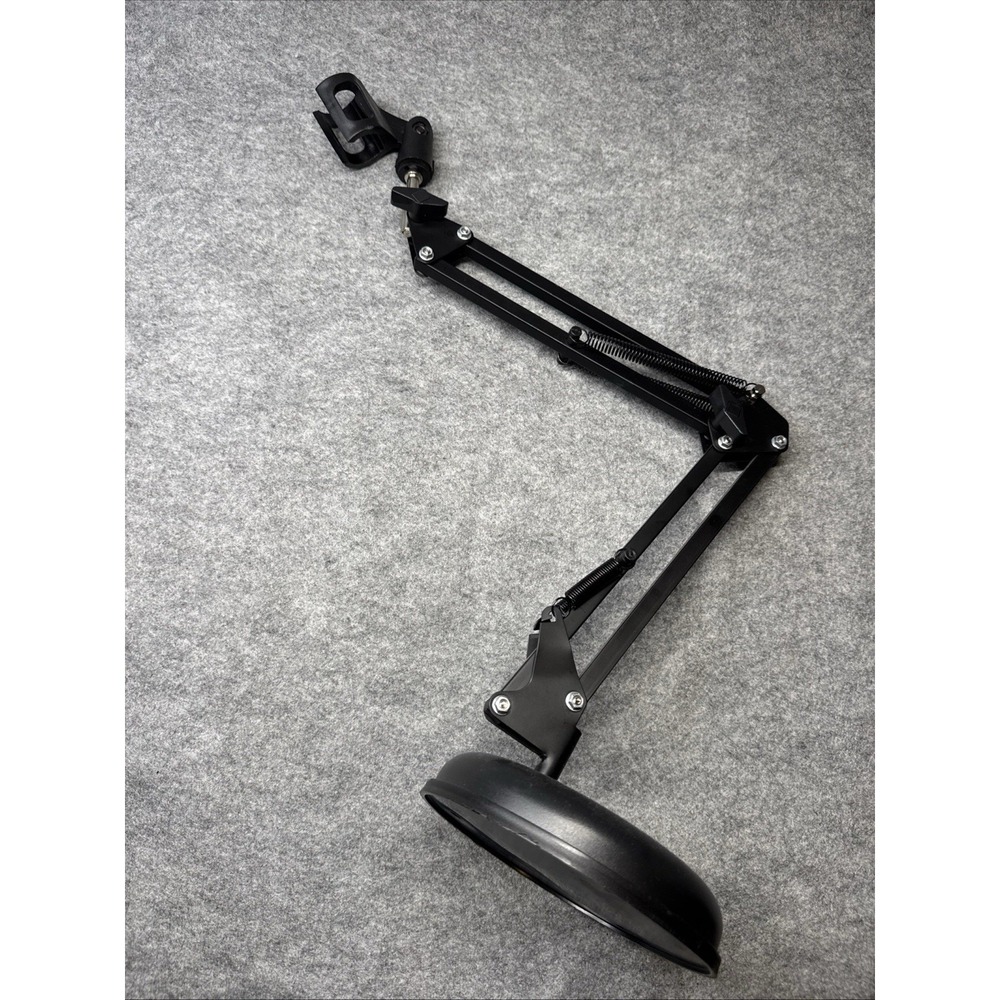 Adjustable Scissor Arm Microphone Boom Stand Desk Mount Podcast Streaming Black